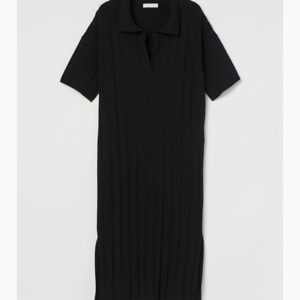 H&M Rib Knit Dress Black Size Small